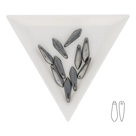 Dagger Bead 1 - Loch - Jet Hematite - PerlineBeads SA