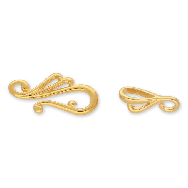 Dekorativer S - Haken Verschluss – goldfarben - PerlineBeads SA