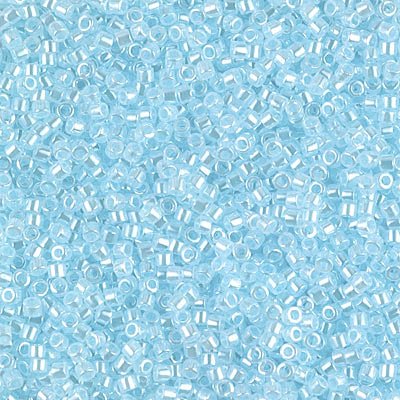 Delica 11/0 - DB239 - Lined Crystal Light Aquamarine - PerlineBeads