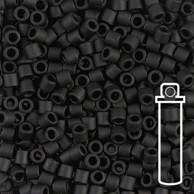 Delica 8/0 - DBL - 0310 - Matte Black - PerlineBeads SA
