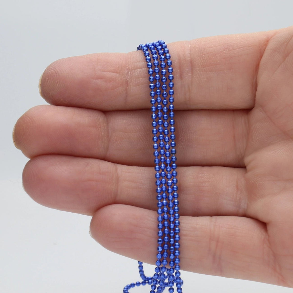 Diamantierte Kugelkette 1.5 mm – Farbe Blau - PerlineBeads SA