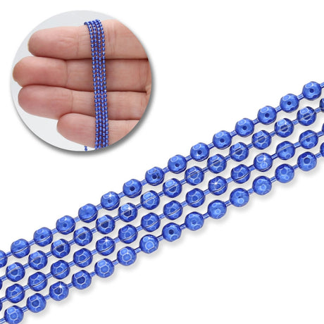 Diamantierte Kugelkette 1.5 mm – Farbe Blau - PerlineBeads SA