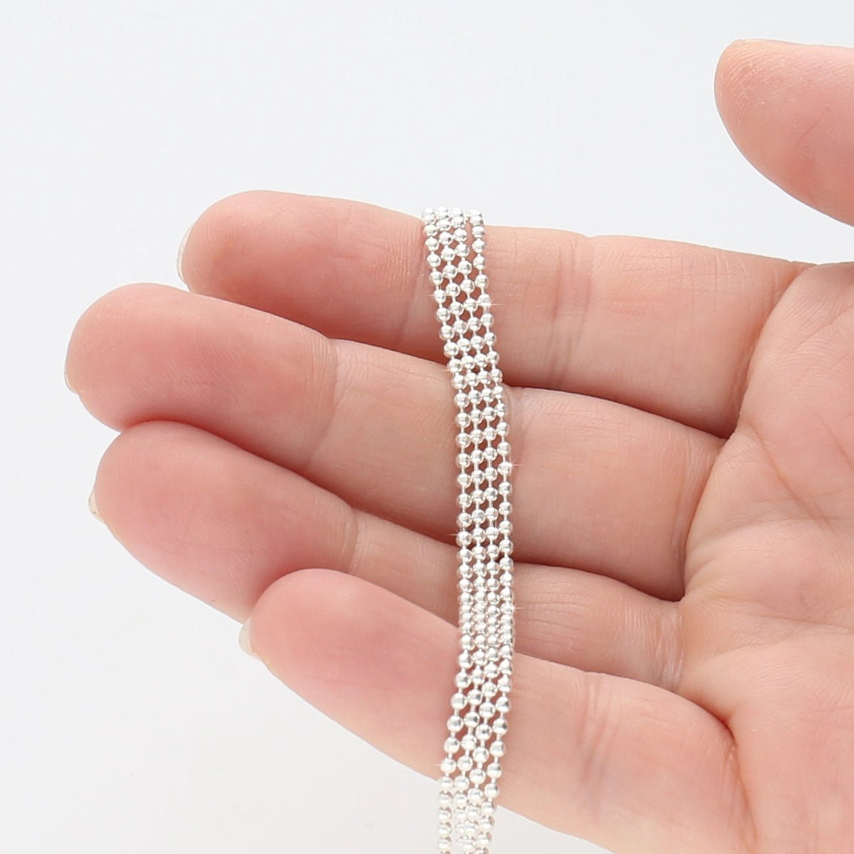 Diamantierte Kugelkette 1.5 mm – Farbe Silber - PerlineBeads SA