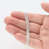 Diamantierte Kugelkette 1.5 mm – Farbe Silber - PerlineBeads SA