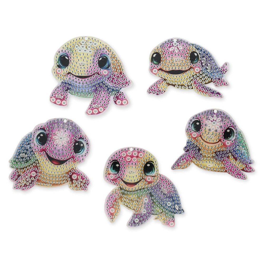 Diamond Painting - Schildkröte Schlüsselanhänger Set - 5 - teilig - PerlineBeads