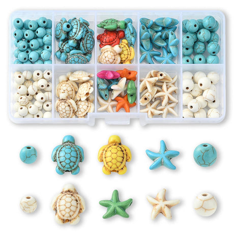 DIY Acrylperlen - Set „Synthetic Turquoise“ – Meeresmotive, bunt gemischt - PerlineBeads SA