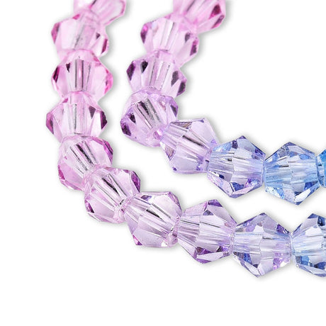 Doppelkegel aus Glas ⋅ 6 mm ⋅ Cotton Candy - PerlineBeads SA