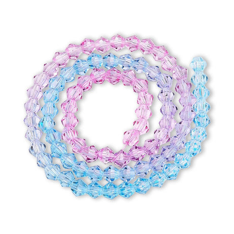 Doppelkegel aus Glas ⋅ 6 mm ⋅ Cotton Candy - PerlineBeads SA