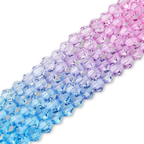 Doppelkegel aus Glas ⋅ 6 mm ⋅ Cotton Candy - PerlineBeads SA