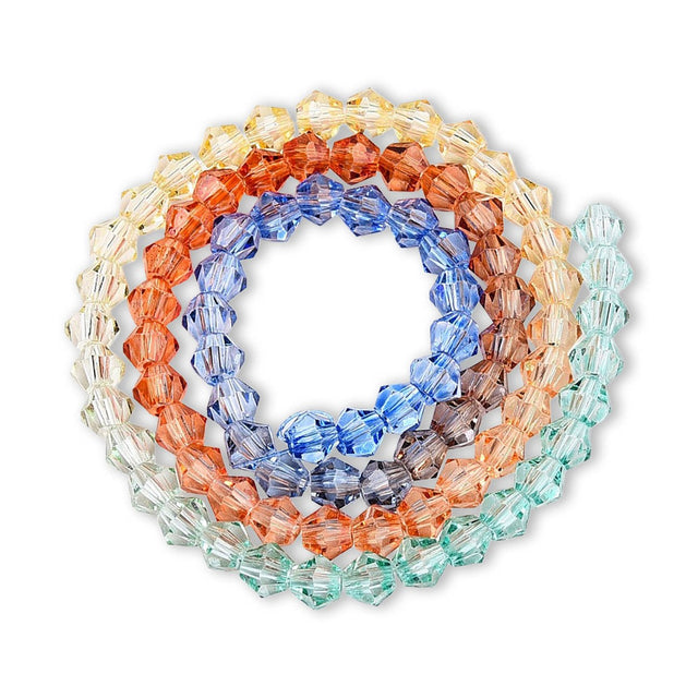 Doppelkegel aus Glas ⋅ 6 mm ⋅ Rainbow Sunset - PerlineBeads SA