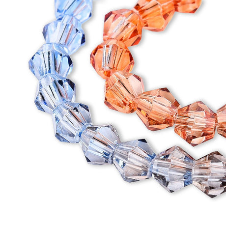 Doppelkegel aus Glas ⋅ 6 mm ⋅ Rainbow Sunset - PerlineBeads SA