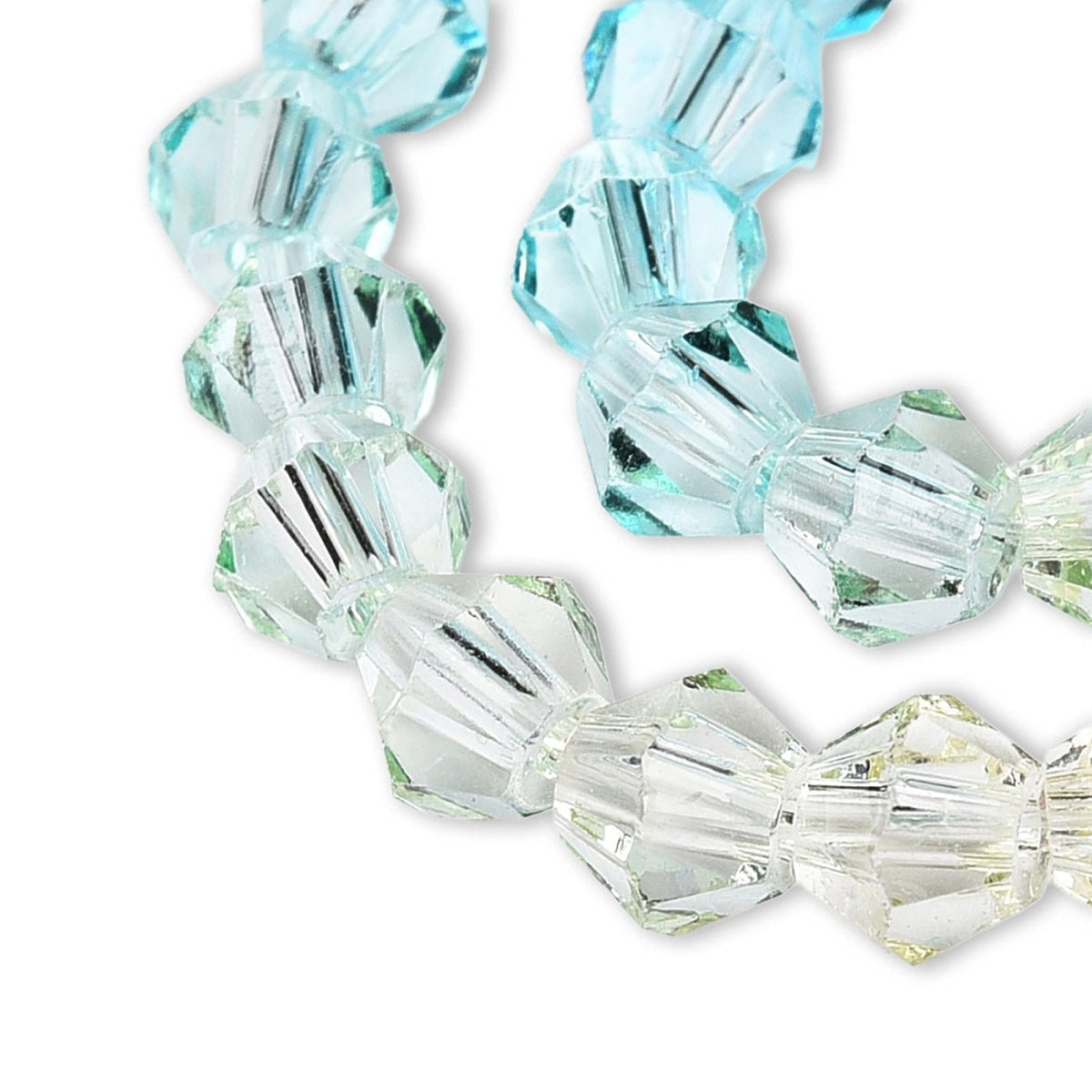 Doppelkegel aus Glas ⋅ 6 mm ⋅ Sky Blossom - PerlineBeads SA