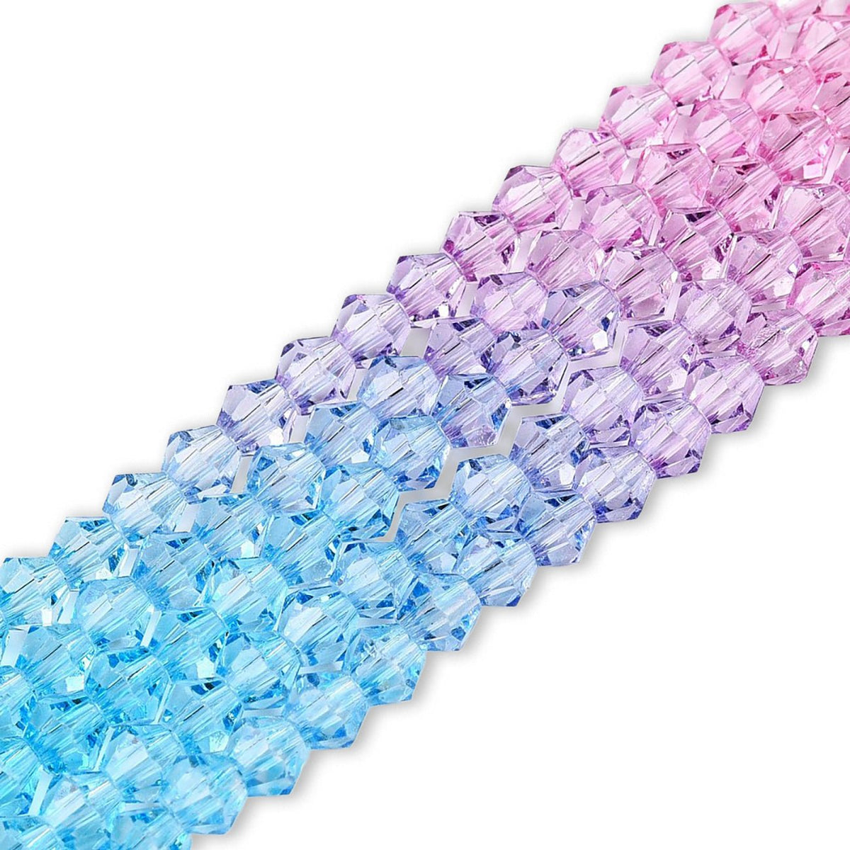 Doppelkegel aus Glas ⋅ 6 mm ⋅ Sky Blossom - PerlineBeads SA