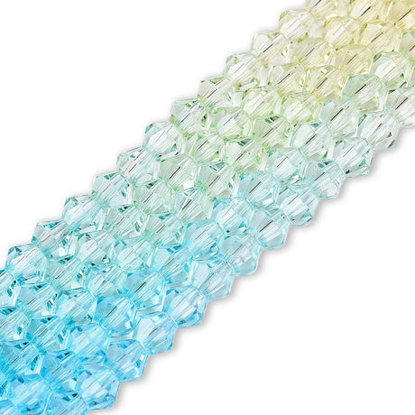 Doppelkegel aus Glas ⋅ 6 mm ⋅ Summer Horinzon - PerlineBeads SA