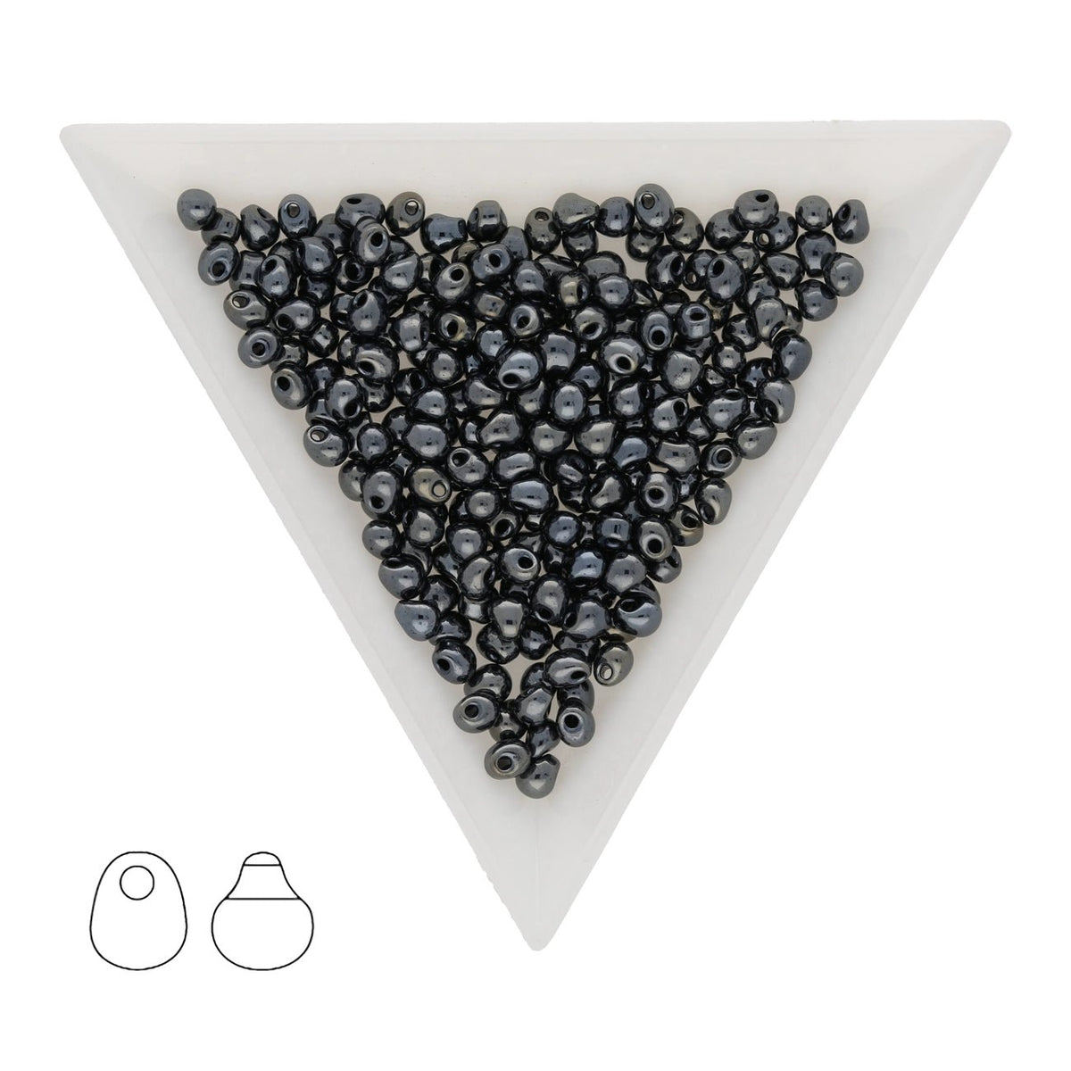 Drop Beads 3,4 mm – Gunmetal - PerlineBeads SA