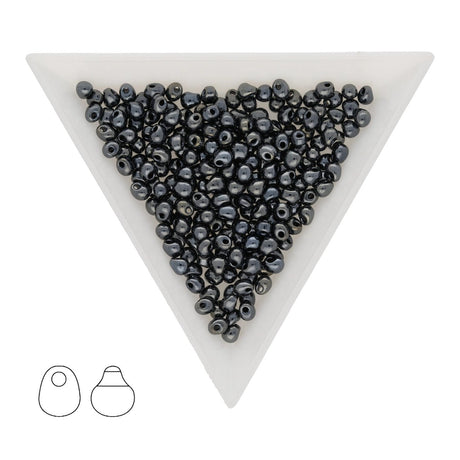 Drop Beads 3,4 mm – Gunmetal - PerlineBeads SA