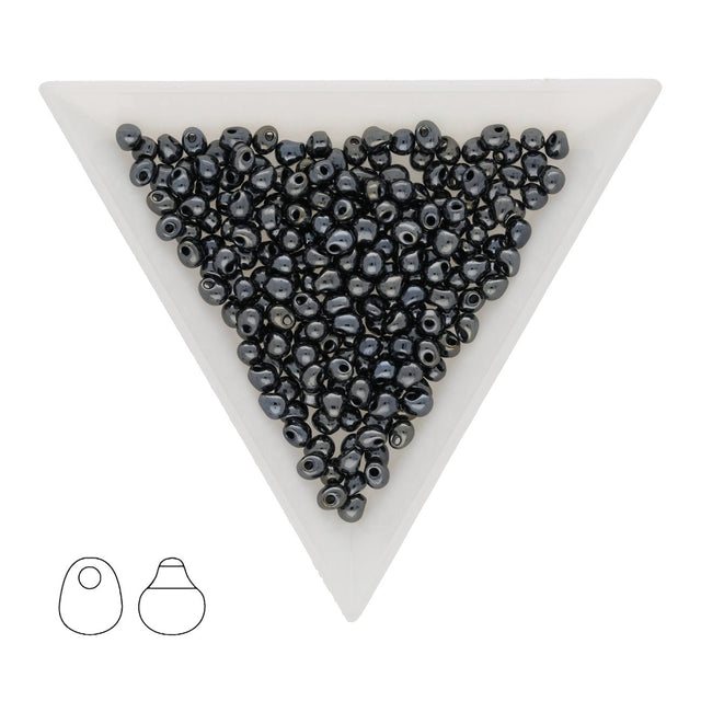 Drop Beads 3,4 mm – Gunmetal - PerlineBeads SA