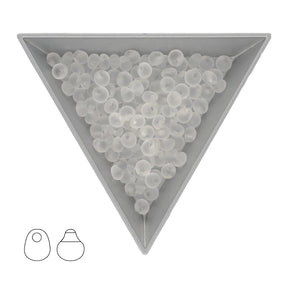 Drop Beads 3,4 mm – Matte Transparent Crystal - PerlineBeads SA