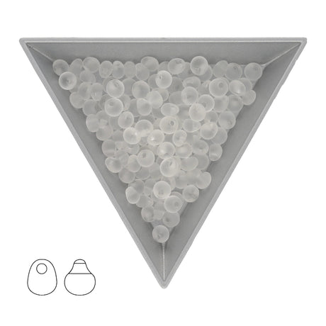 Drop Beads 3,4 mm – Matte Transparent Crystal - PerlineBeads SA