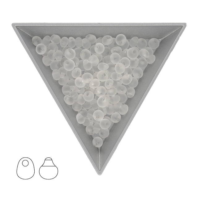 Drop Beads 3,4 mm – Matte Transparent Crystal - PerlineBeads SA