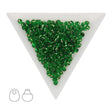 Drop Beads 3,4 mm – Transparent Silver Lined Green - PerlineBeads SA