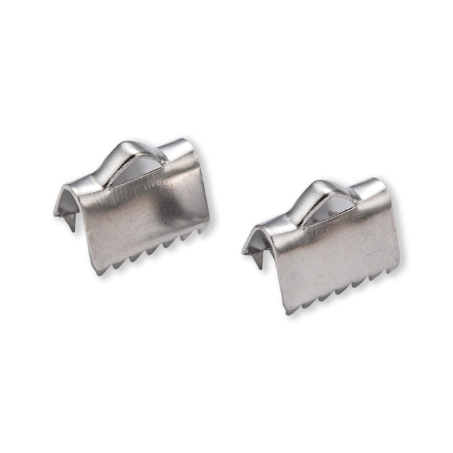 Edelstahl Bandklemme 10 mm - Platinfarbig - PerlineBeads SA