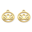 Edelstahl Charm-Anhänger "Lotus" - Farbe Gold - PerlineBeads