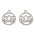 Edelstahl Charm-Anhänger "Lotus" - Farbe Stahl - PerlineBeads