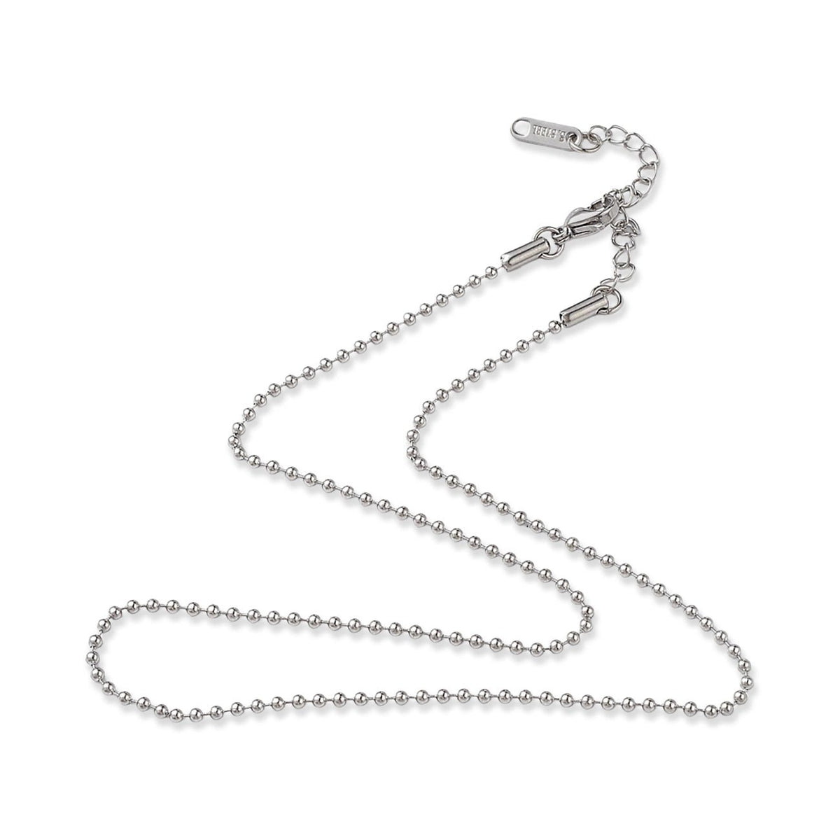 Edelstahl Kugelkette 40 cm – Farbe Stahl - PerlineBeads SA
