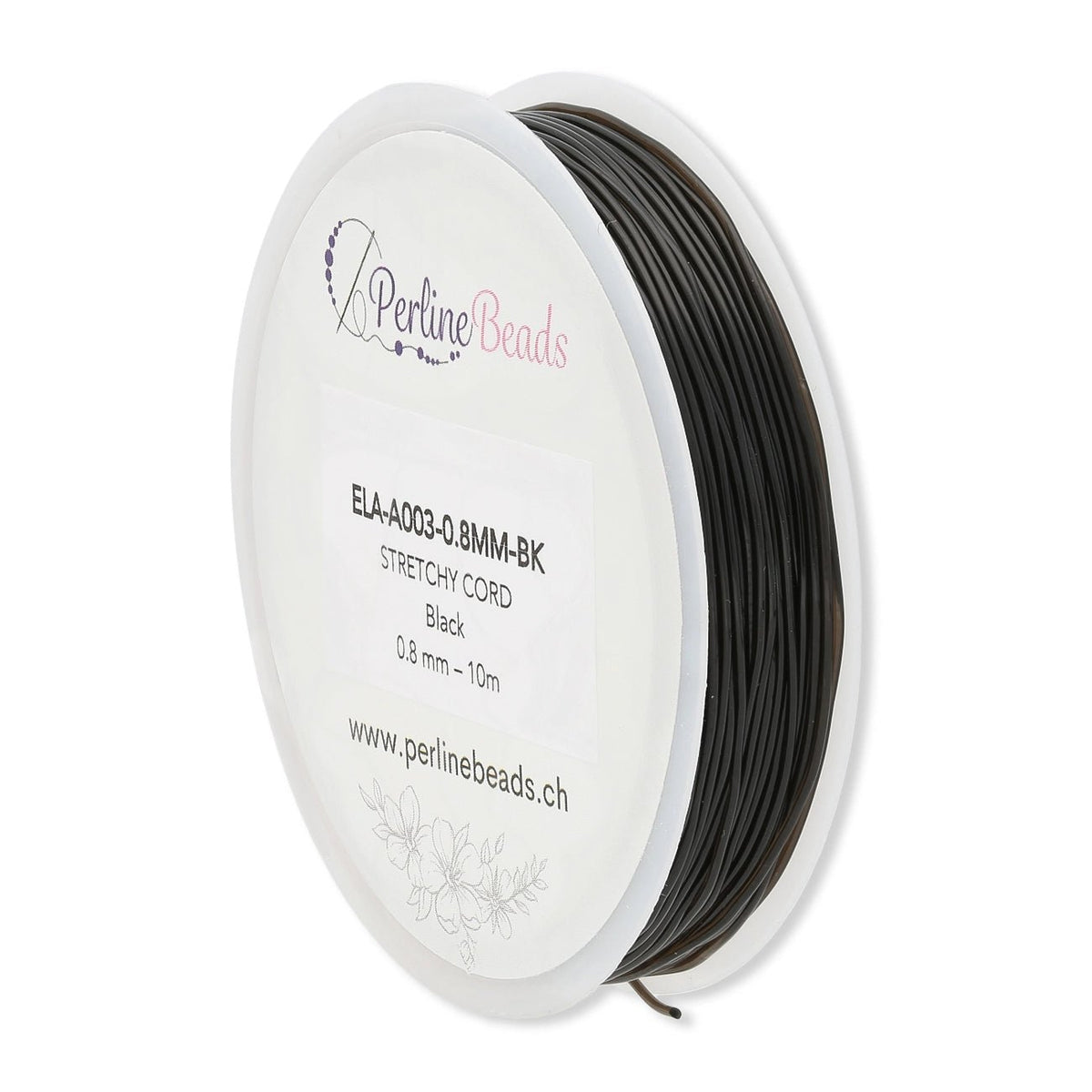 Elastischen Faden Stretchy Cord 0,8 mm - Schwarz - PerlineBeads SA