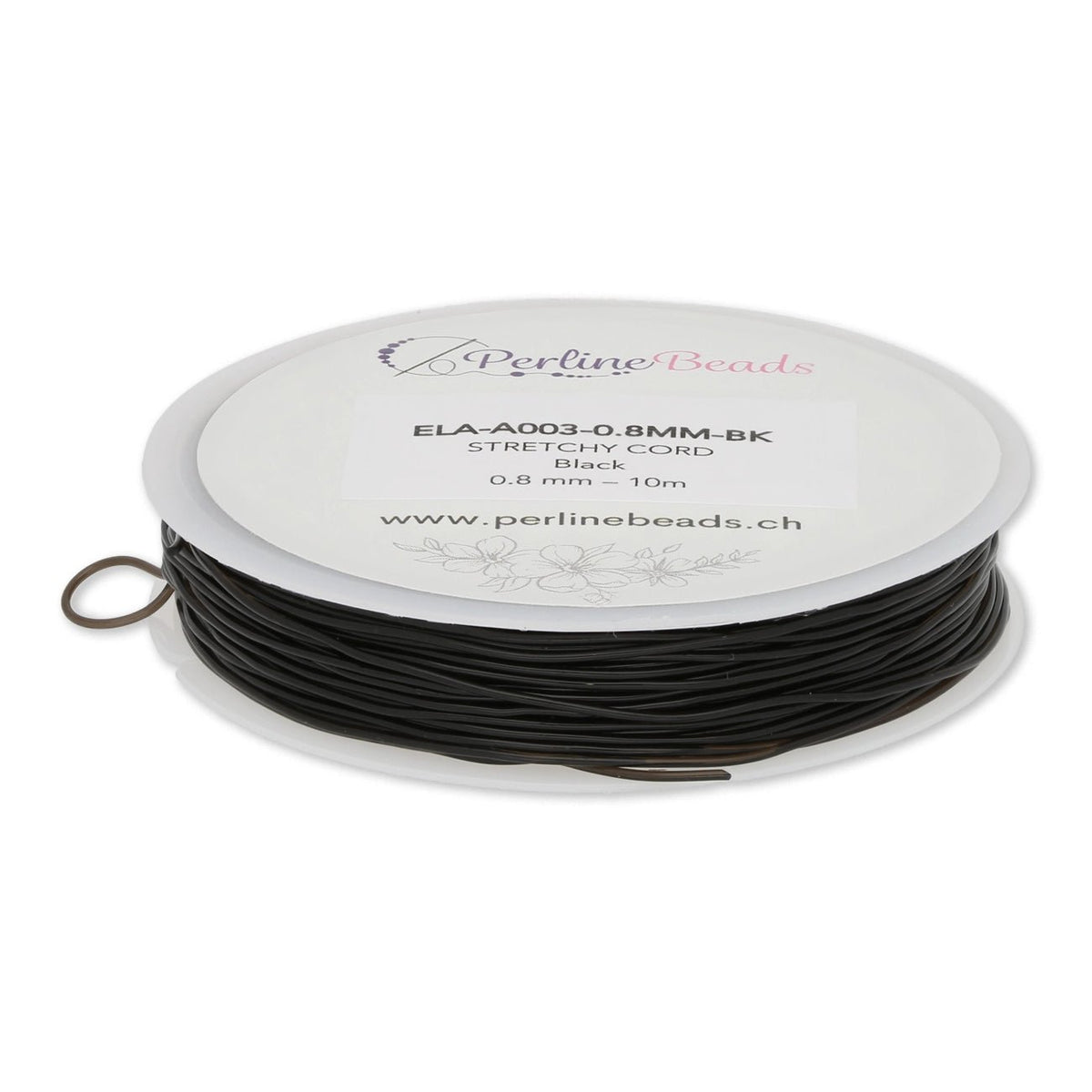 Elastischen Faden Stretchy Cord 0,8 mm - Schwarz - PerlineBeads SA