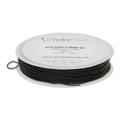Elastischen Faden Stretchy Cord 0,8 mm - Schwarz - PerlineBeads SA