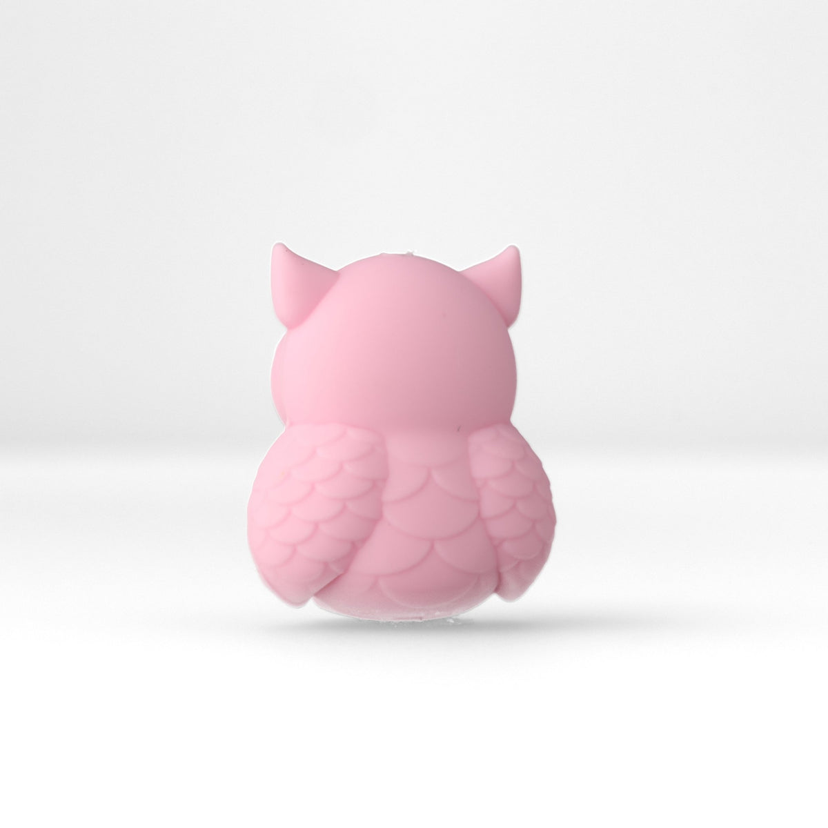 Eule Focal-Bead • 3D-Silikonperle in Pink mit Kulleraugen - PerlineBeads SA