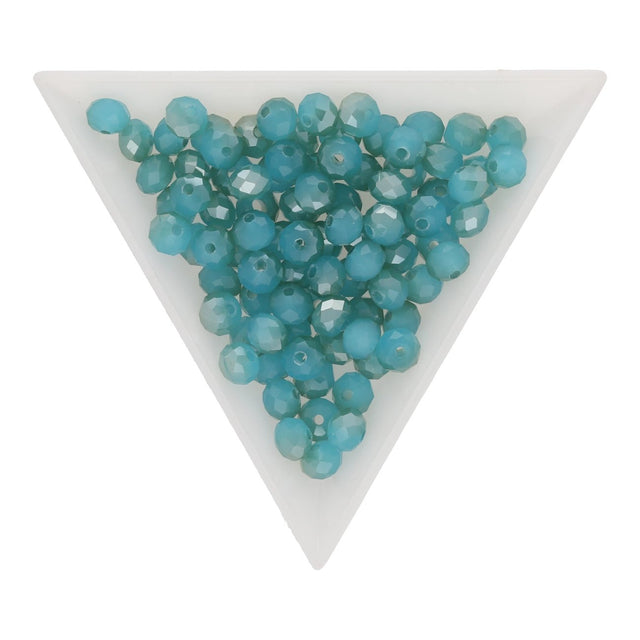Facettierte Glas - Rondellen 6x4 mm – Medium Turquoise - PerlineBeads SA