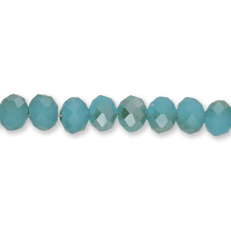 Facettierte Glas - Rondellen 6x4 mm – Medium Turquoise - PerlineBeads SA