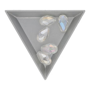 Facettierte Tropfen 15 x 10 mm – Crystal AB - PerlineBeads SA