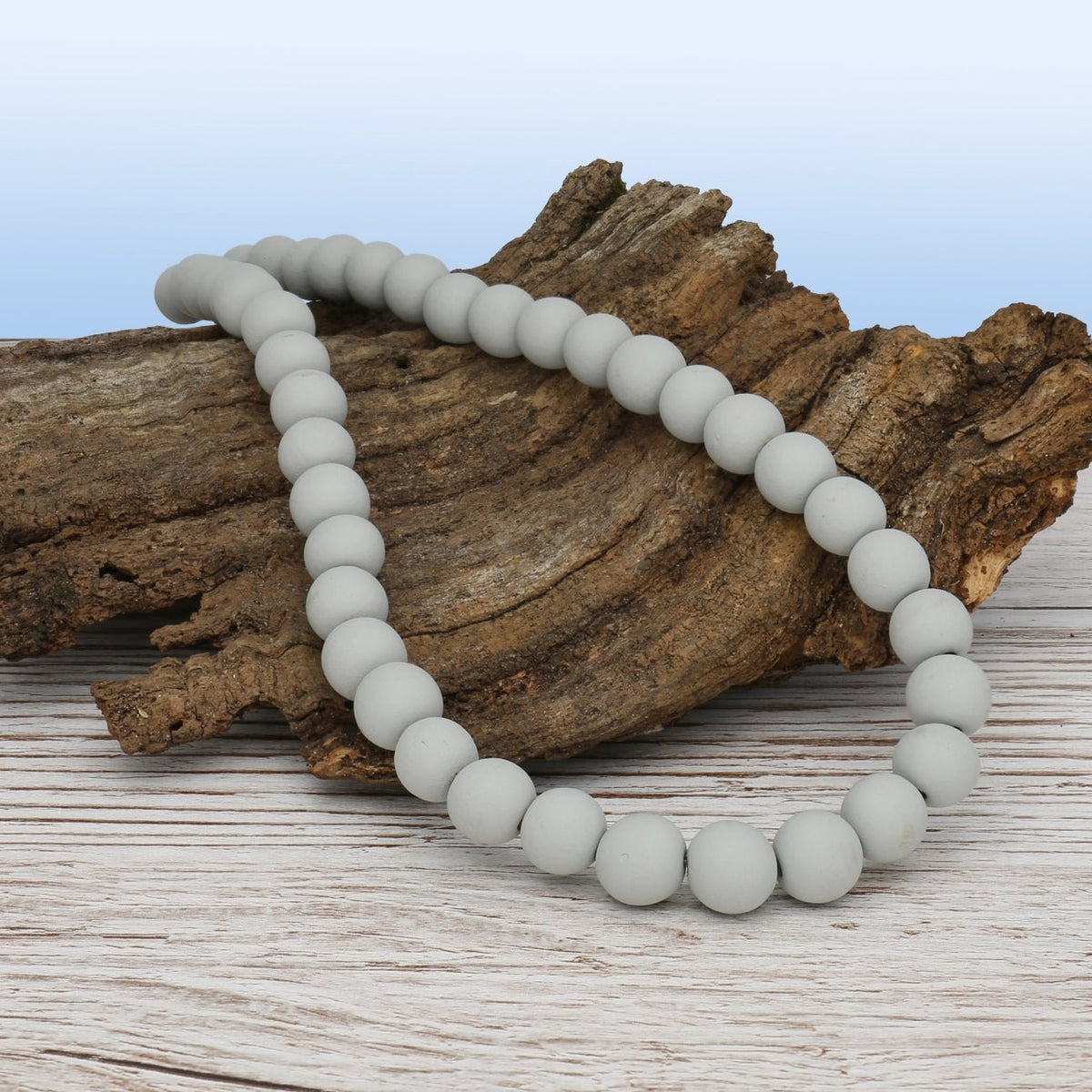Farbige Holzperlen – ca. Ø 10 mm - Grau - PerlineBeads SA