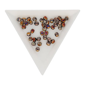 Fire polished 4 mm Glasperlen - Czech Shield - Jet Full Sliperit - PerlineBeads SA