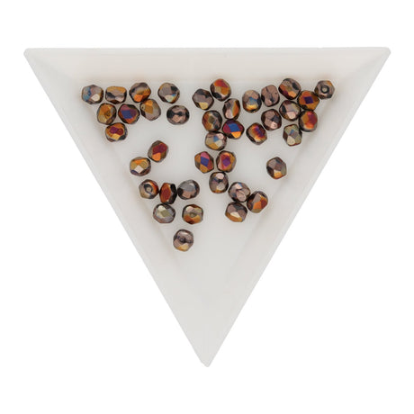 Fire polished 4 mm Glasperlen - Czech Shield - Jet Full Sliperit - PerlineBeads SA