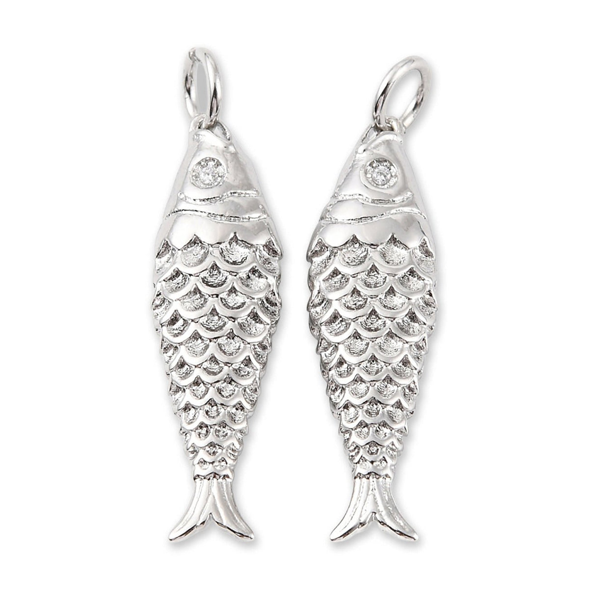 Fisch-Anhänger • Platinfarben • 25.5 x 7 mm - PerlineBeads SA