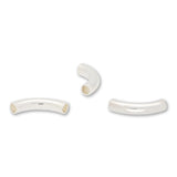 Gebogene Spacer Röhrchen – Silberfarben, 8mm (20 Stück) - PerlineBeads SA