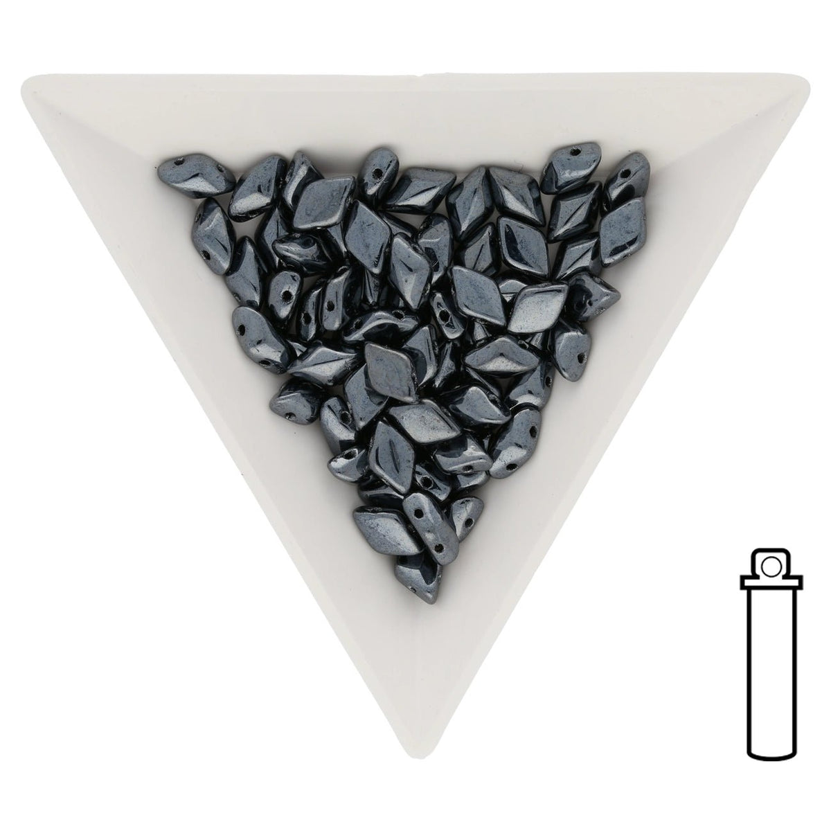 GemDuo - Jet Hematite - PerlineBeads SA