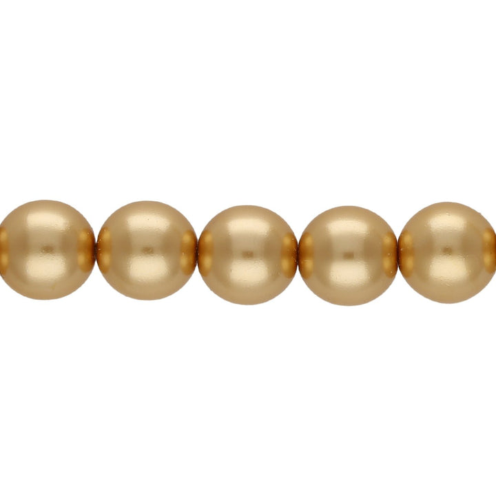 Glasperlen rund - 10 mm - Gold - PerlineBeads