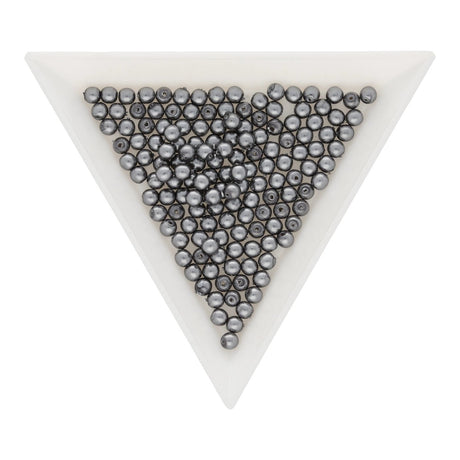 Glasperlen rund - 3 mm - Dark Grey - PerlineBeads SA