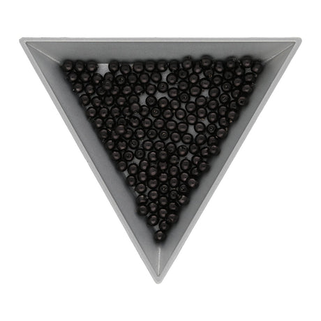 Glasperlen rund - 3 mm - Shiny Dark Grey - PerlineBeads SA