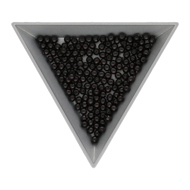 Glasperlen rund - 3 mm - Shiny Dark Grey - PerlineBeads SA