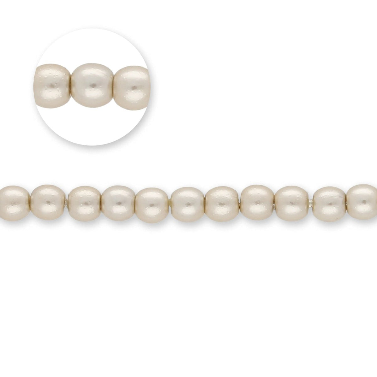 Glasperlen rund - 3 mm - Shiny Old Lace - PerlineBeads SA