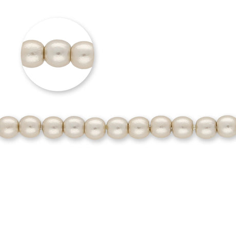 Glasperlen rund - 3 mm - Shiny Old Lace - PerlineBeads SA