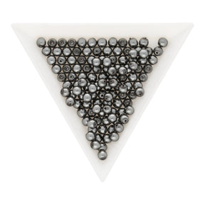 Glasperlen rund - 4 mm - Dark Grey - PerlineBeads SA