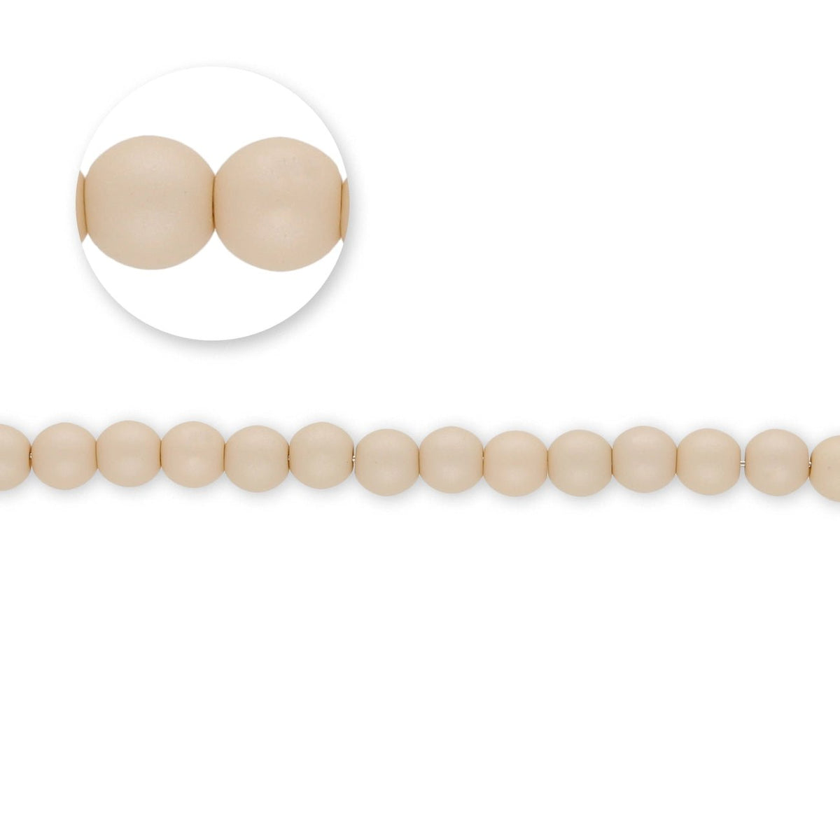 Glasperlen rund - 4 mm - Powdery Beige - PerlineBeads SA